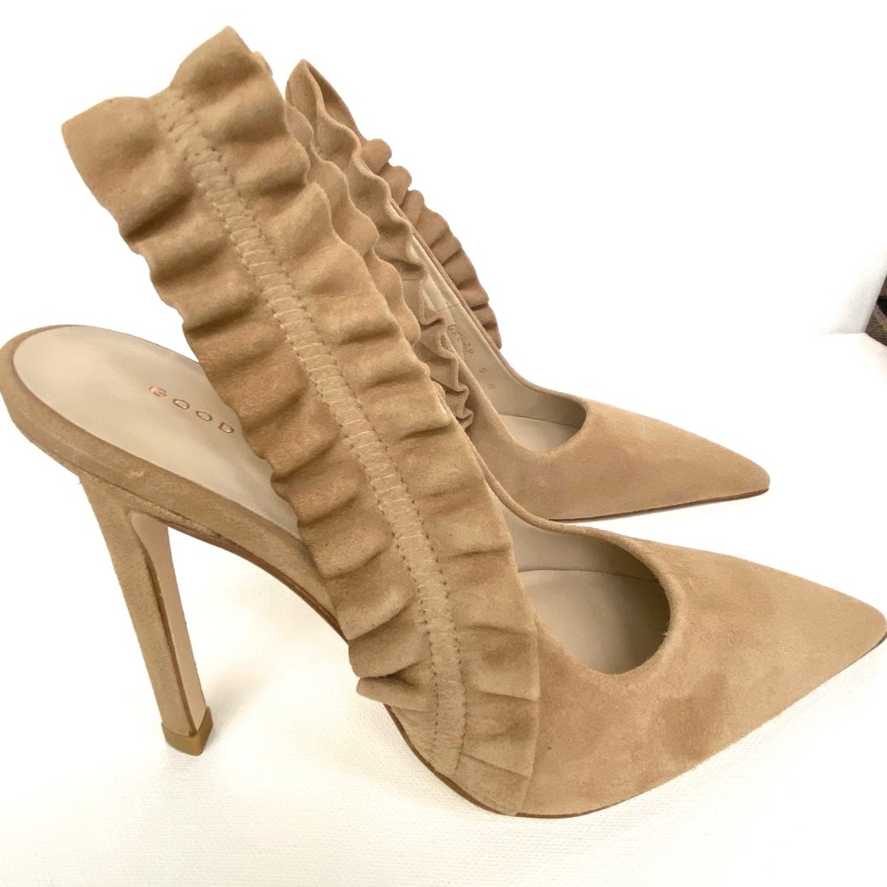 Good American women’s sling back heel-suede leather-weddings-fall shoe size 5